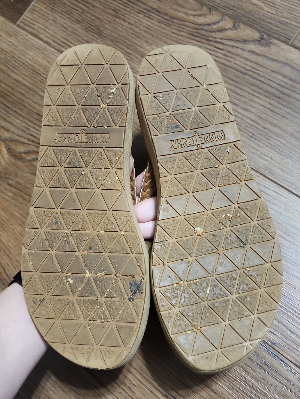 Minnetonka Braided Tan Flip Flop Sandals - Picture 4 of 4